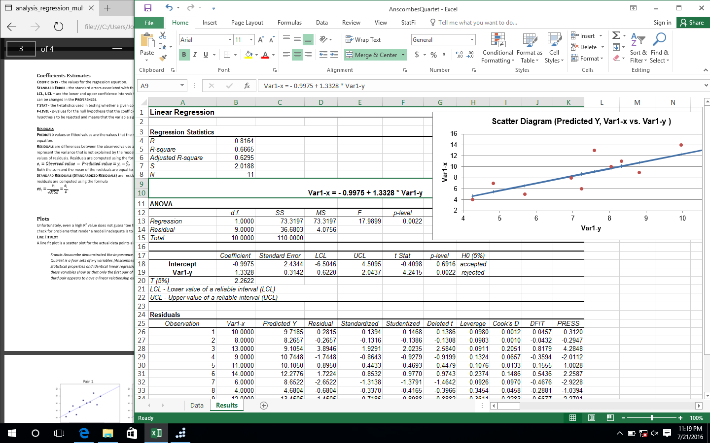 Excel linear regression mac